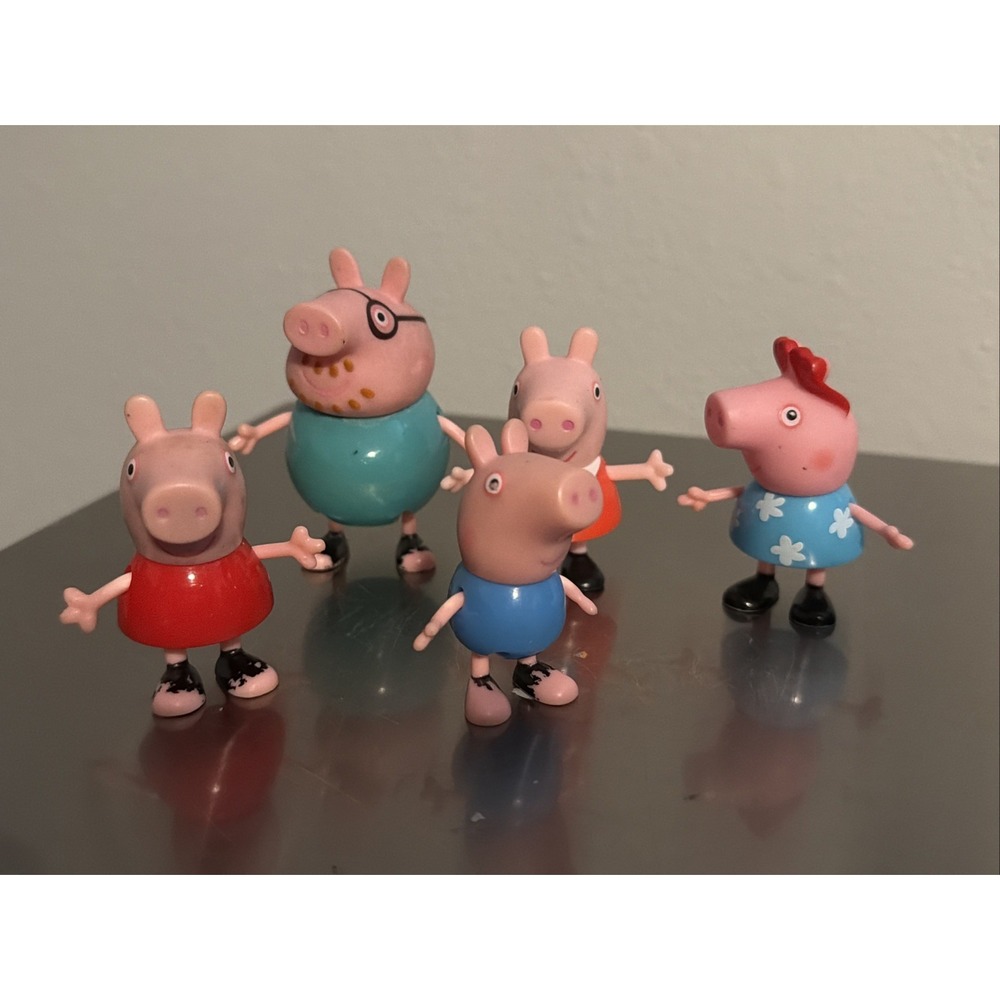 Peppa Pig Figures Set Of 6‎ Plastic Includes Grandad
